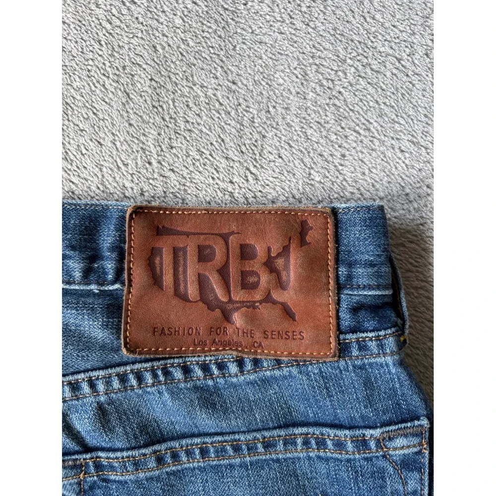 True Religion Mens Rocco Slim Jeans 28 x 32.5 Blue Distressed USA Y2K Skinny